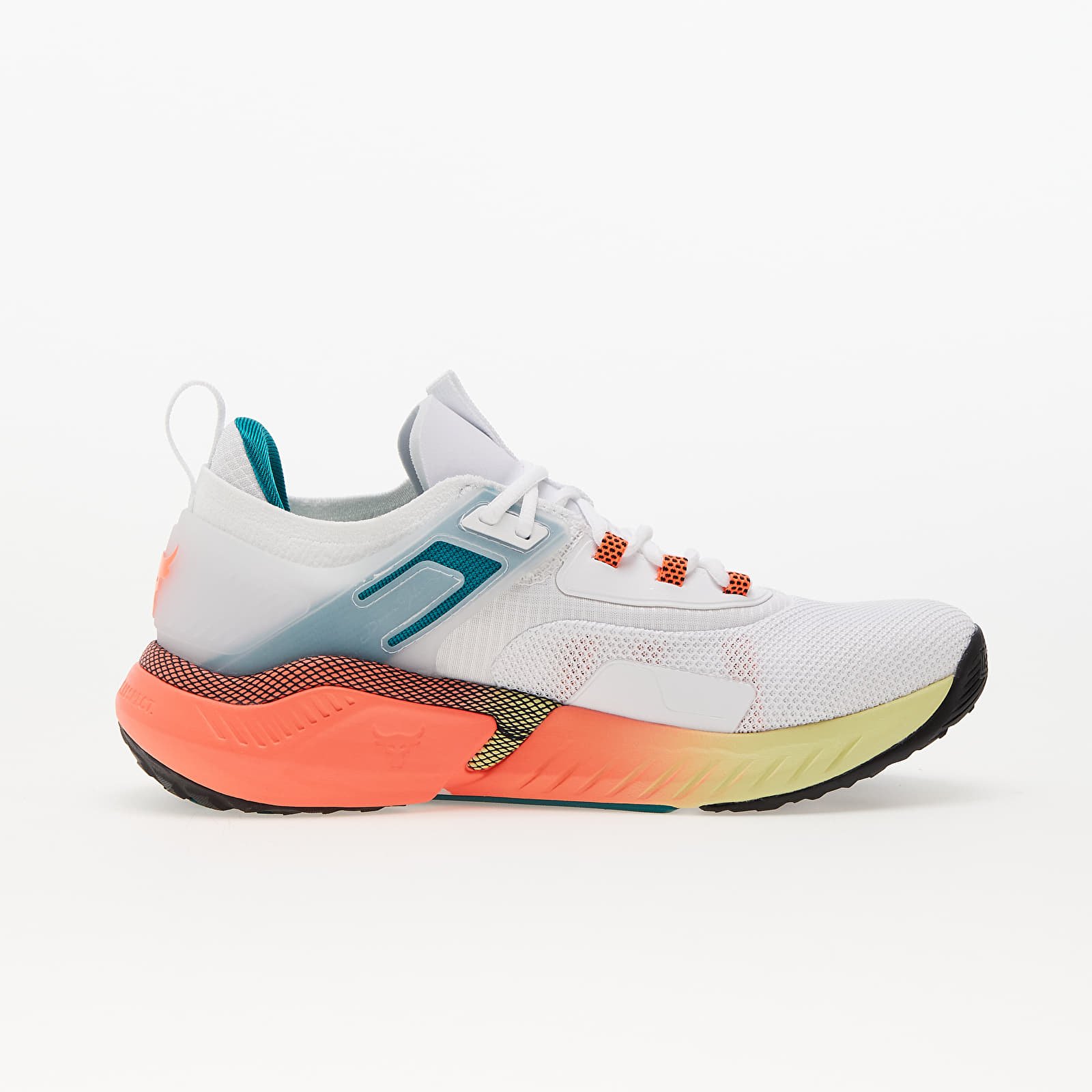 Men's sneakers and shoes Under Armour Project Rock 5 White/ Coastal Teal/ After Burn