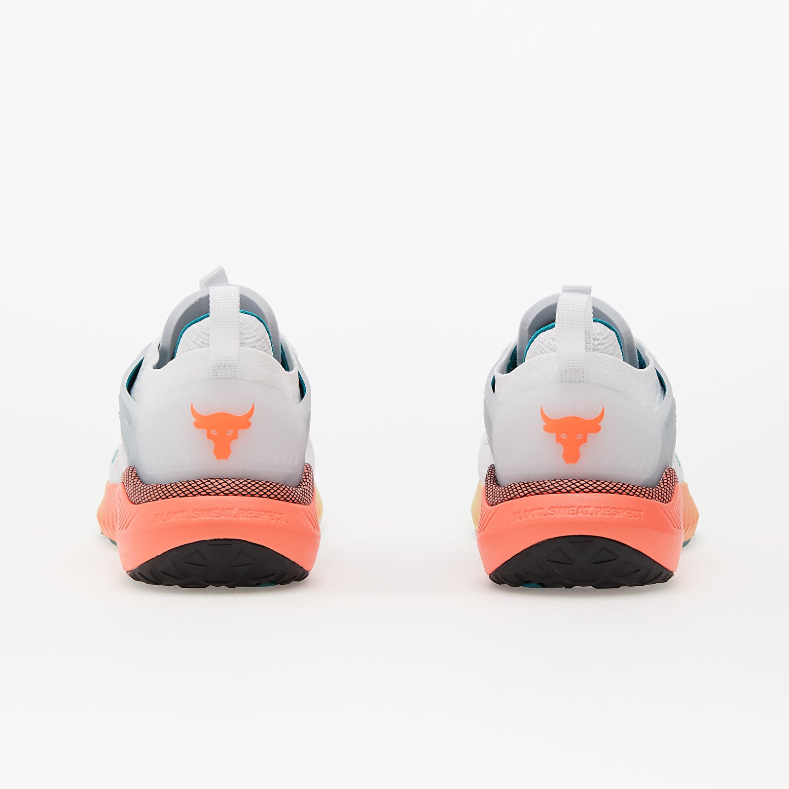 Men's sneakers and shoes Under Armour Project Rock 5 White/ Coastal Teal/ After Burn