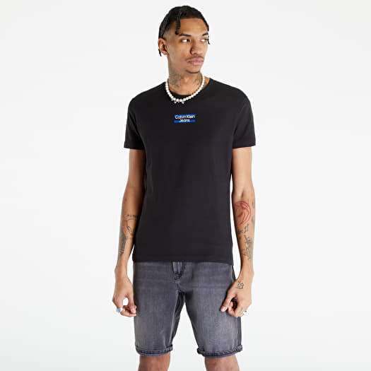 T Shirts CALVIN KLEIN JEANS Transparent Stripe S S T Shirt Black Queens