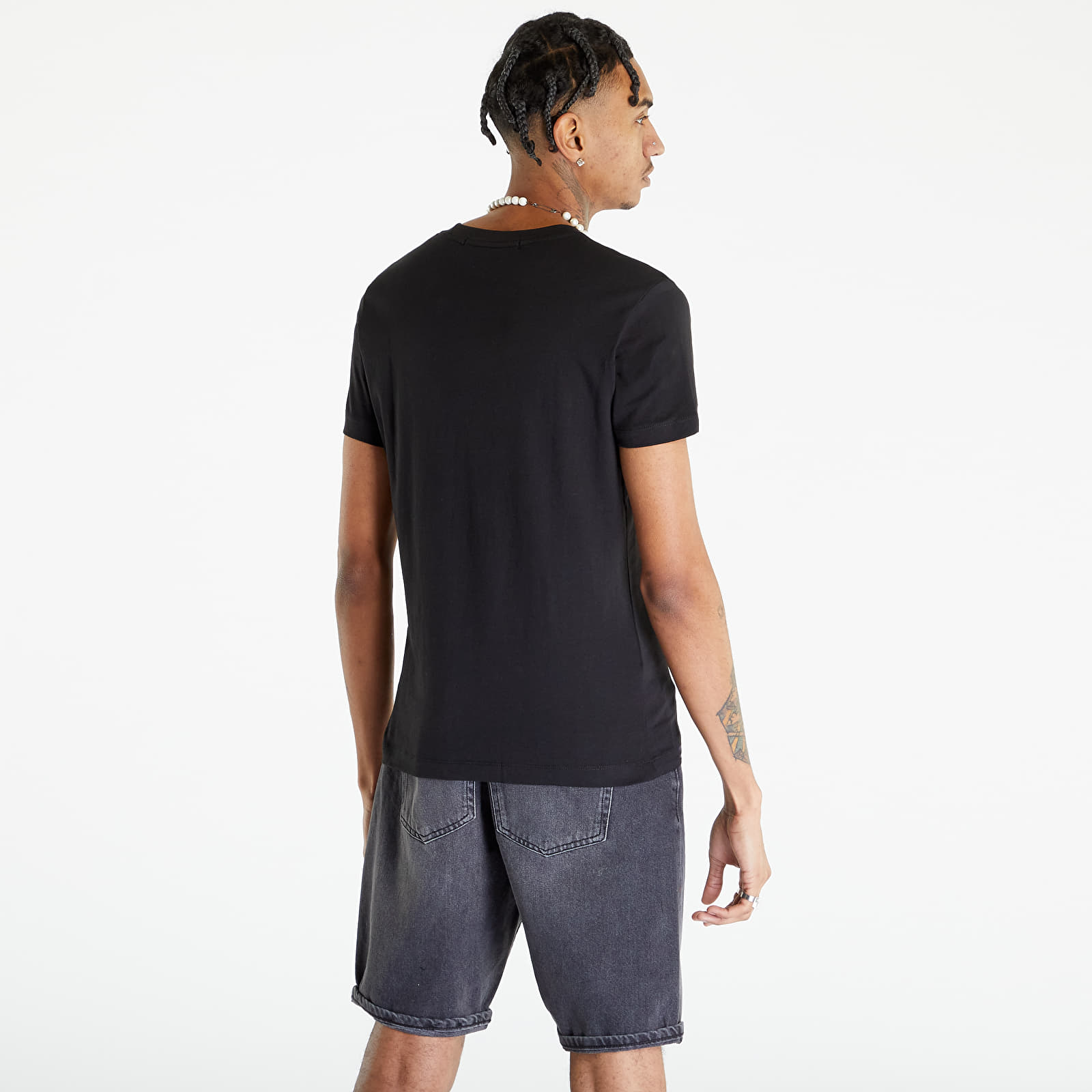 Tričká CALVIN KLEIN JEANS Transparent Stripe S/S T-Shirt Black