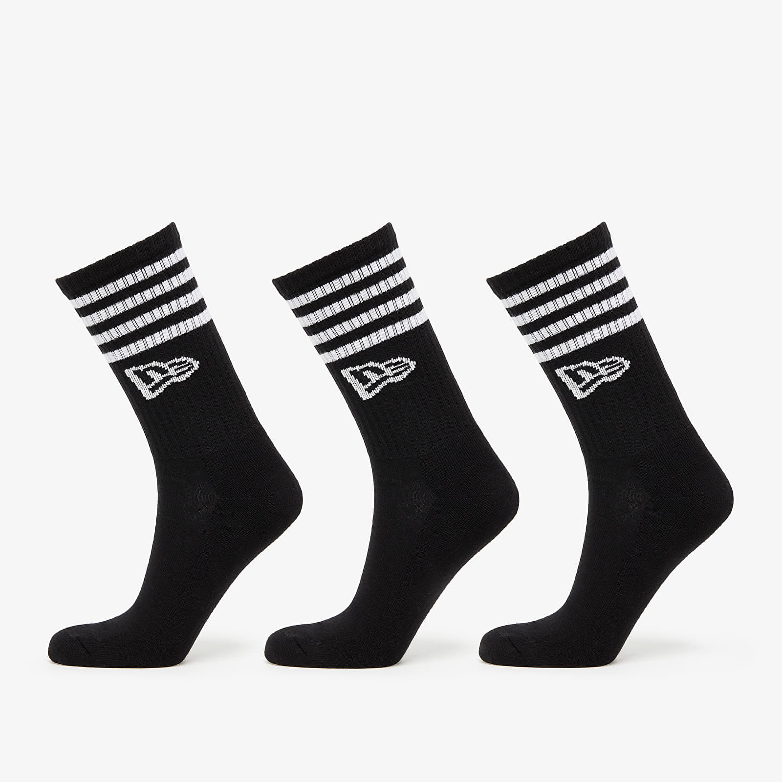 Calcetines New Era Stripe Crew 3-Pack Black