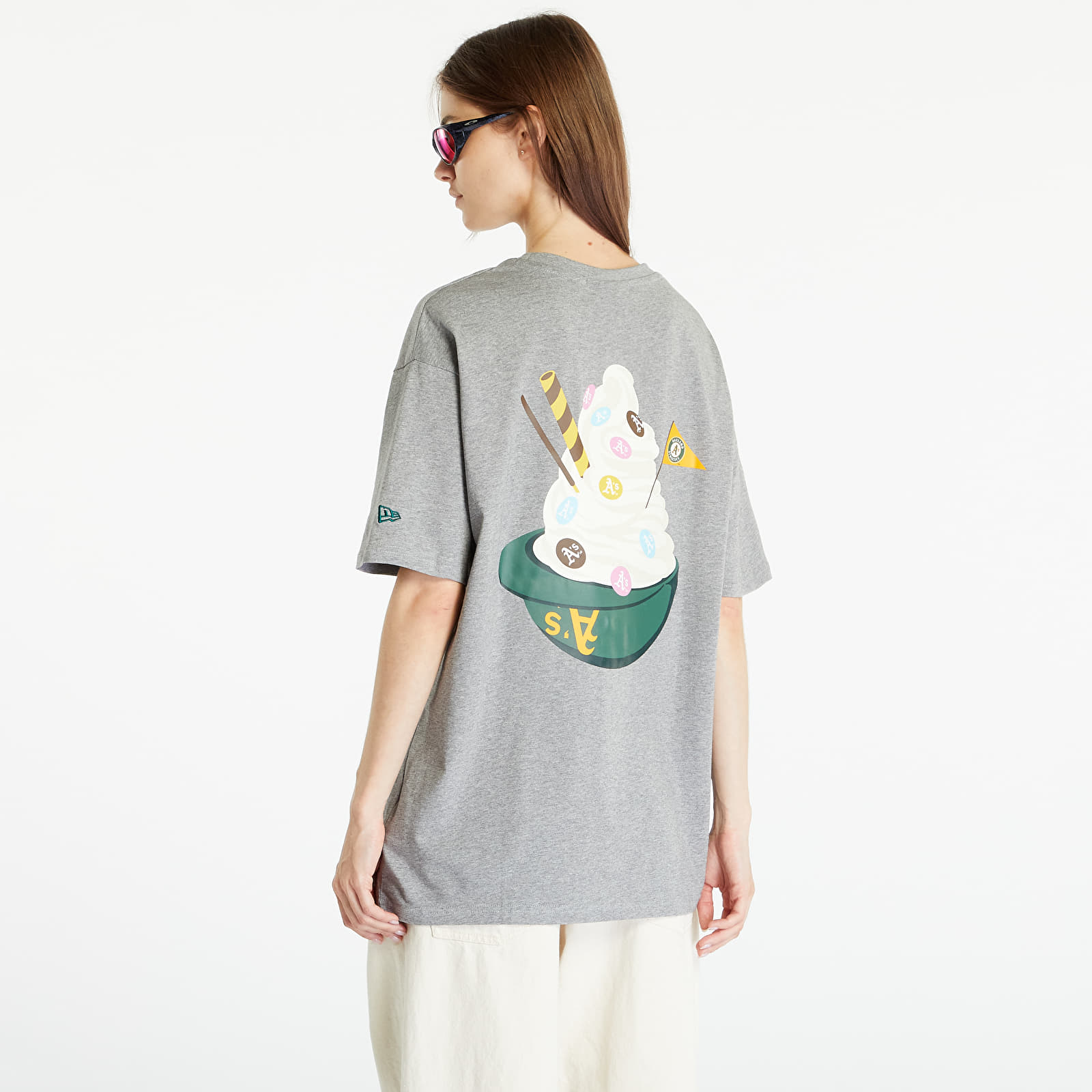 T-shirts  New Era Oakland Athletics MLB Ice Cream Oversized T-Shirt Heather Gray/ Dark Green