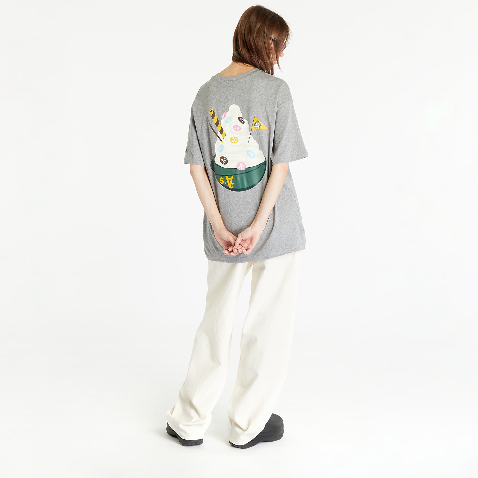 T-shirts  New Era Oakland Athletics MLB Ice Cream Oversized T-Shirt Heather Gray/ Dark Green