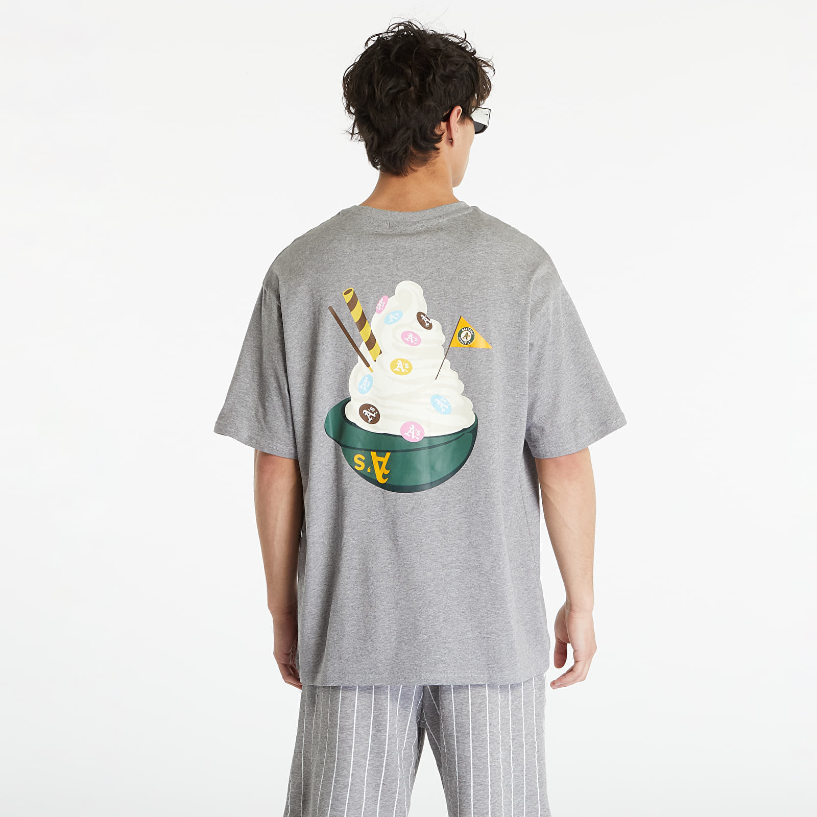 T-shirts  New Era Oakland Athletics MLB Ice Cream Oversized T-Shirt Heather Gray/ Dark Green