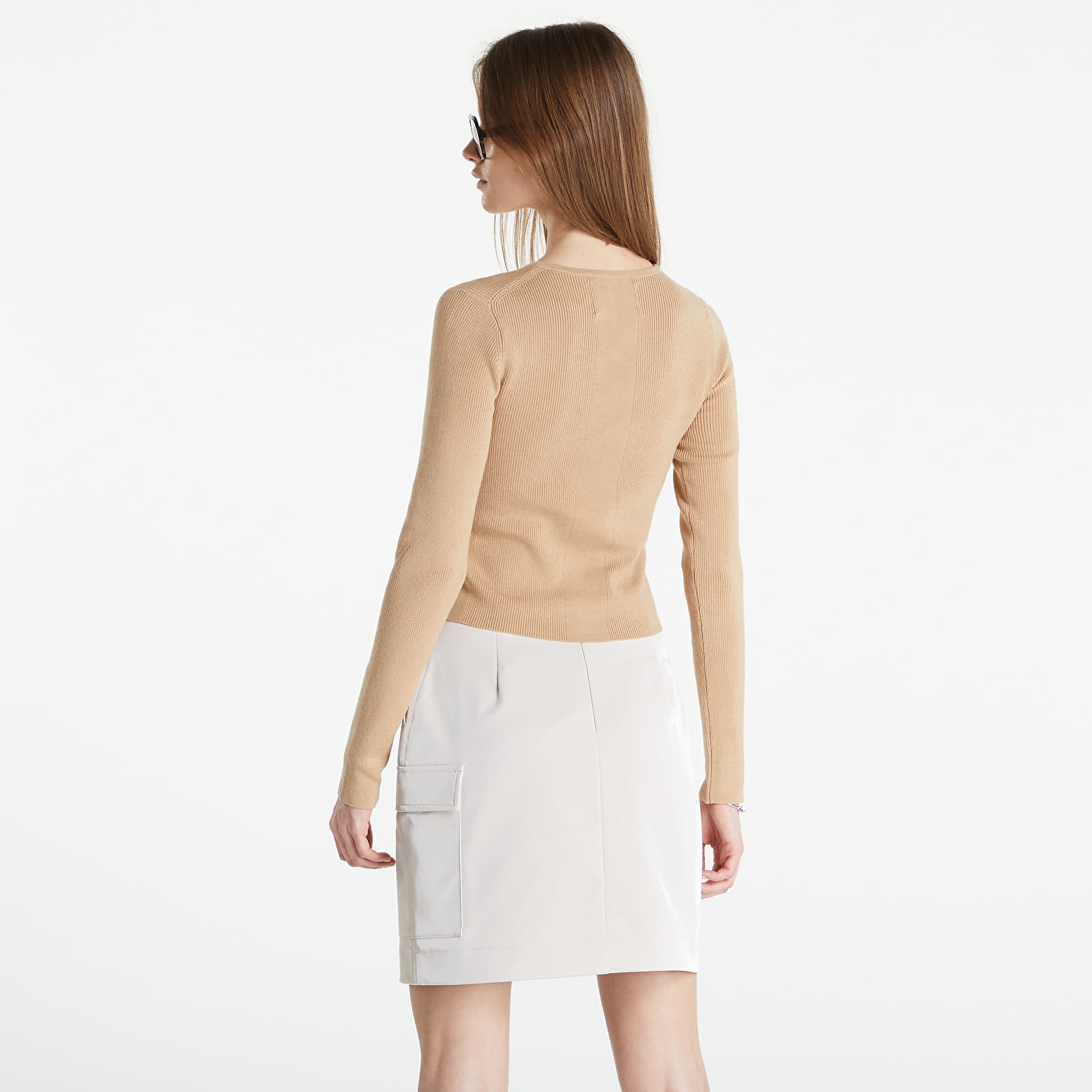 Pullover CALVIN KLEIN JEANS Badge Knitted Cardigan Tawny Sand