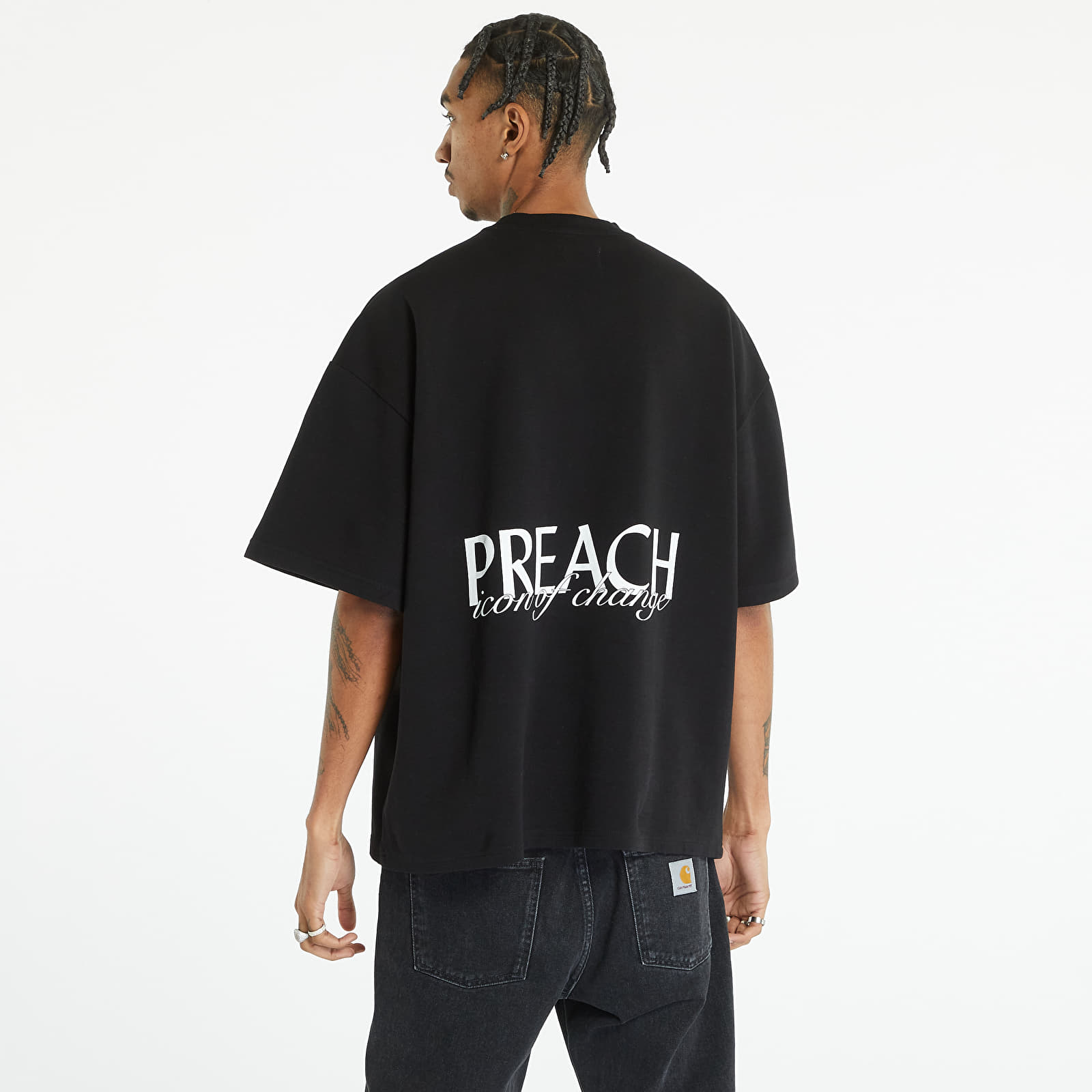 Kleidung für Männer PREACH Heavy Icon of Change T GOTS Black/ White