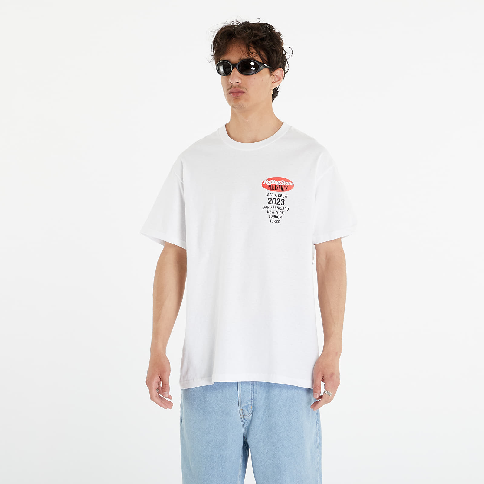 T-krekli PLEASURES Rolling Stone T-Shirt White