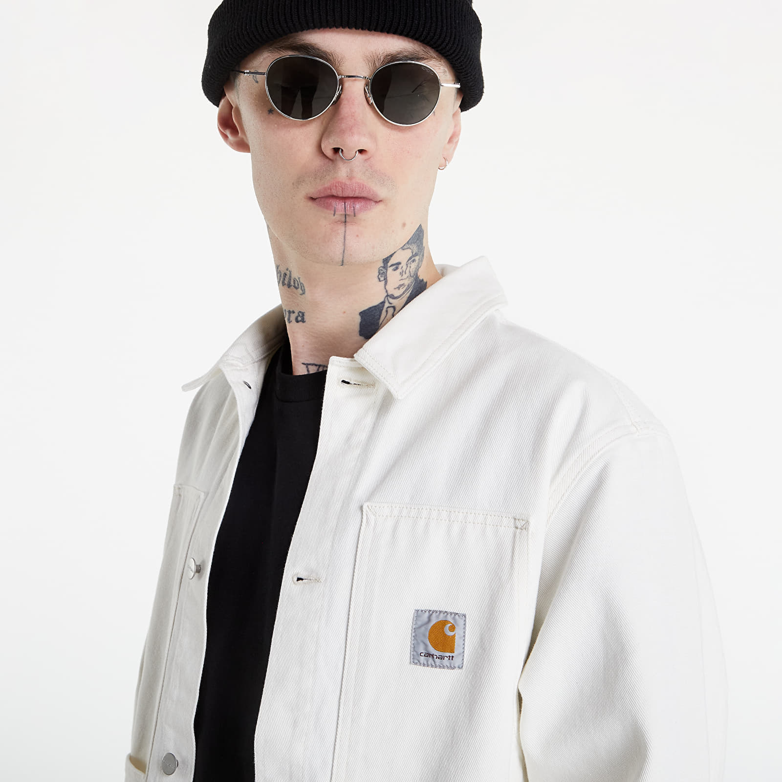 Carhartt white outlet denim jacket