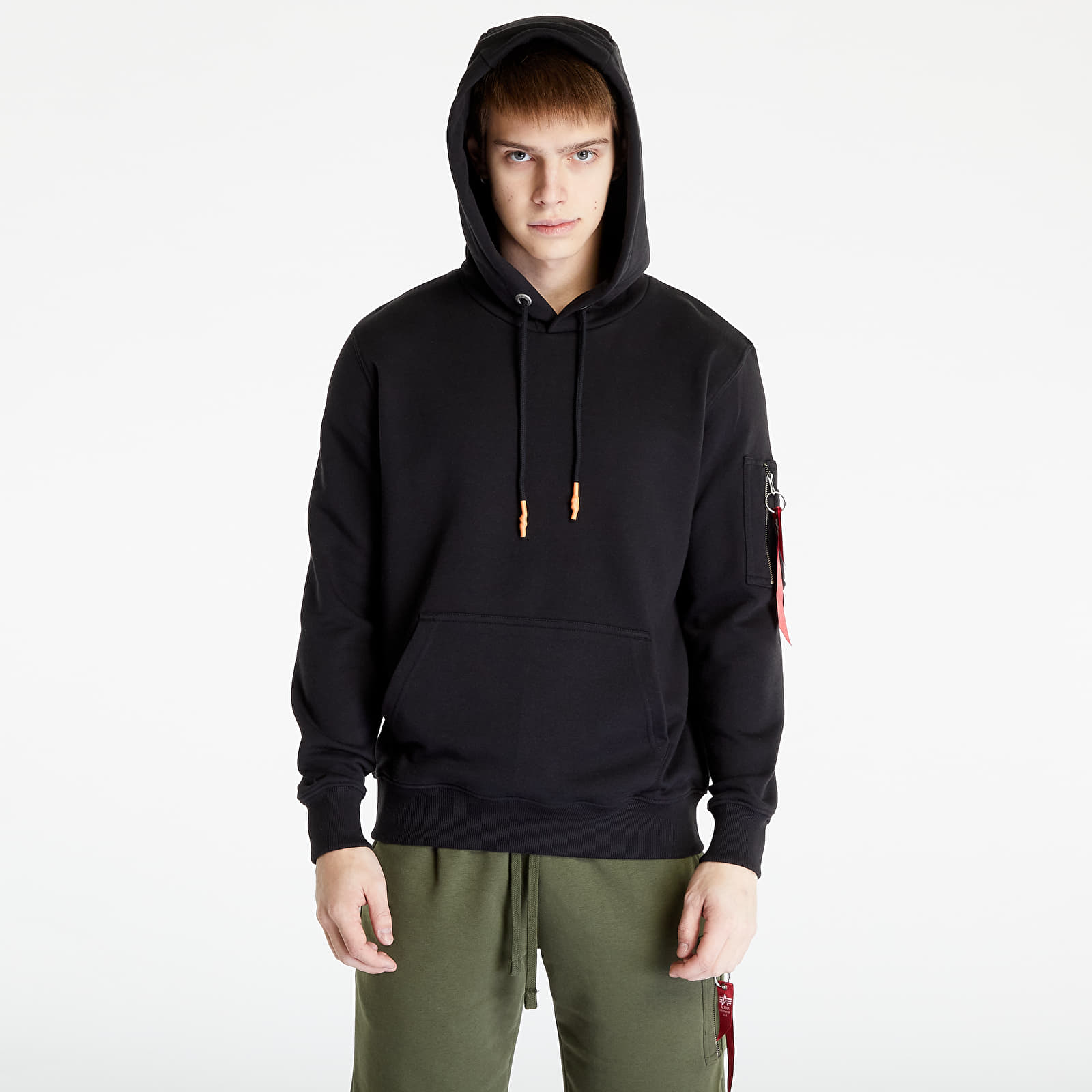 Mikiny Alpha Industries R Print Hoody Black