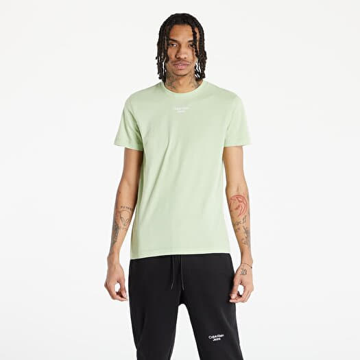 T shirts CALVIN KLEIN JEANS Stacked Logo Tee Jaded Green Queens