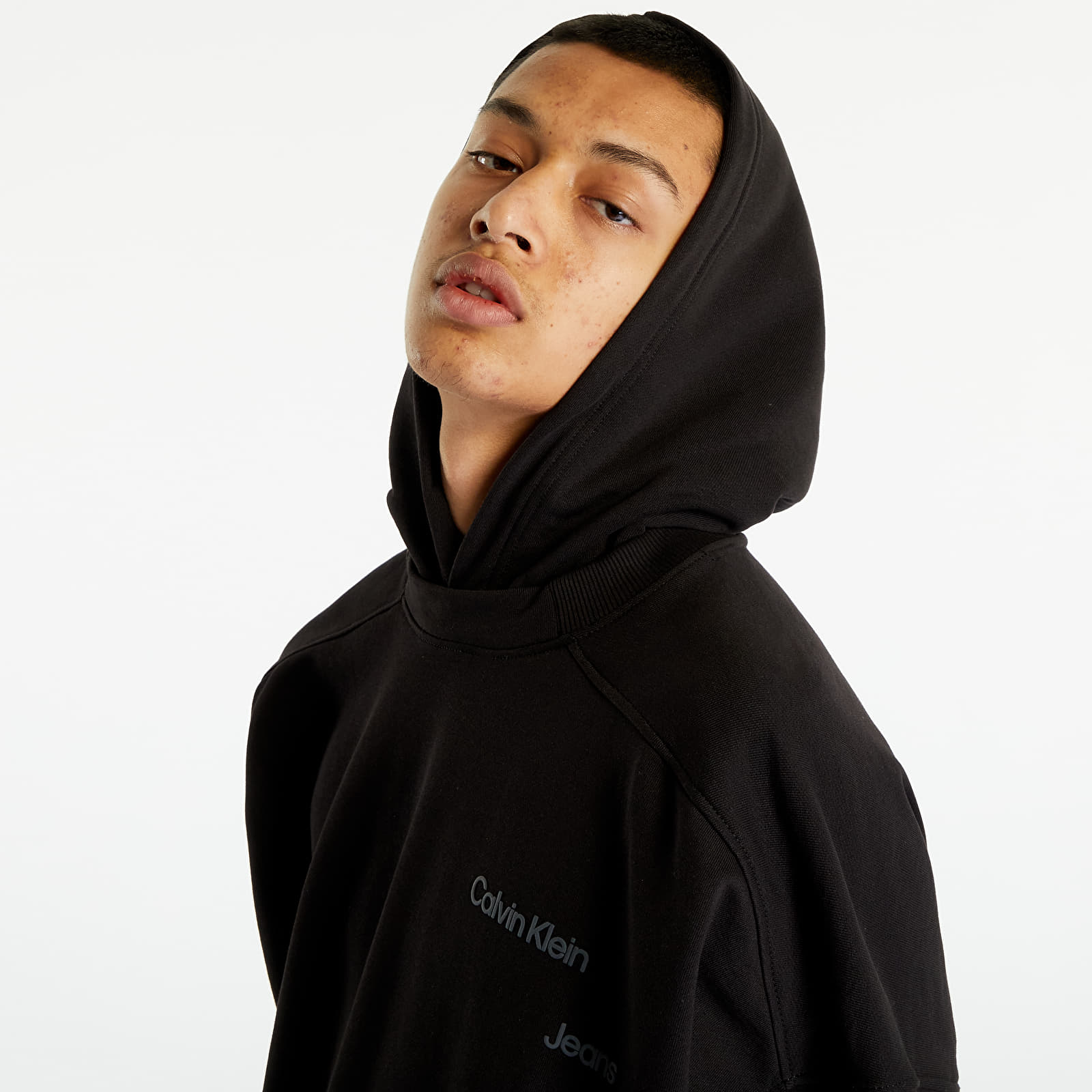 Dukserice CALVIN KLEIN JEANS Disrupted Logo Hoodie Ck Black