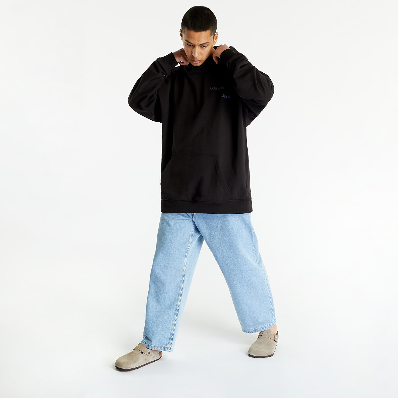 Dukserice CALVIN KLEIN JEANS Disrupted Logo Hoodie Ck Black