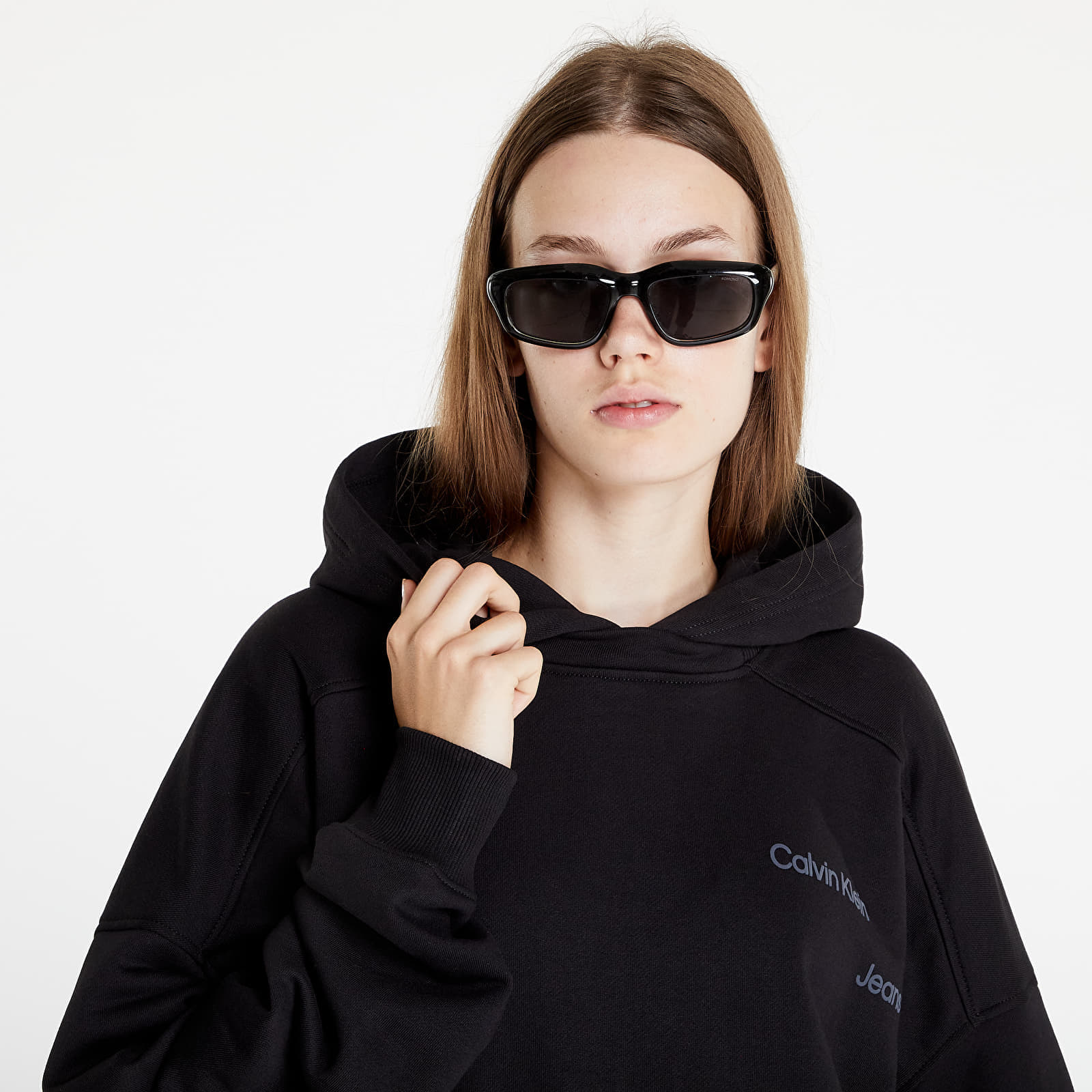 Dukserice CALVIN KLEIN JEANS Disrupted Logo Hoodie Ck Black