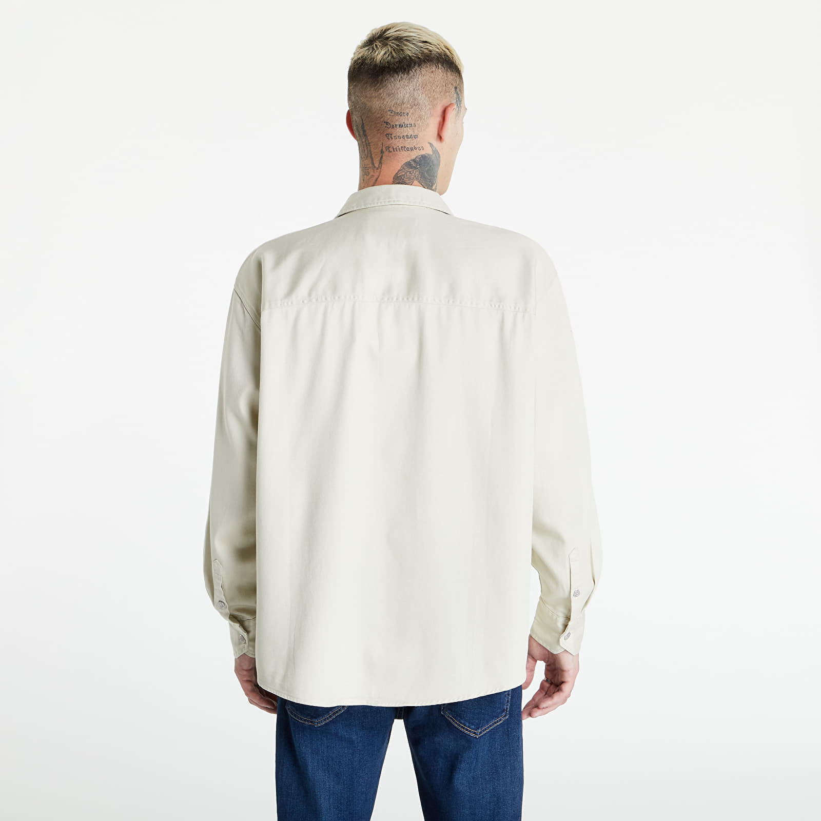 Shirts CALVIN KLEIN JEANS Disrupted Logo Overshirt Eggshell