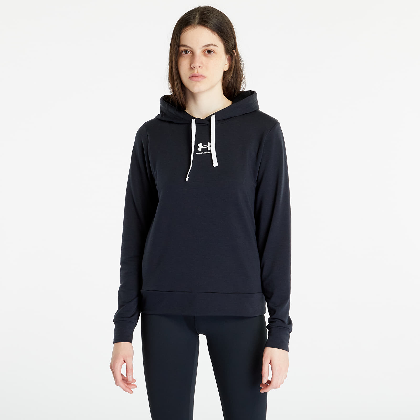 Hupparit ja collegepaidat Under Armour Rival Terry Hoodie Black/ White