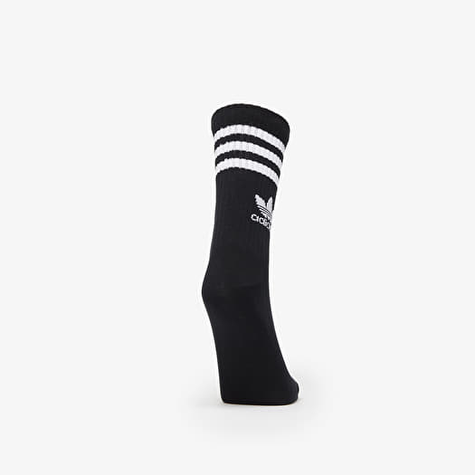 Socks adidas Originals Mid Cut Crew Socks 3-Pack White/ Medium Grey  Heather/ Black | Queens