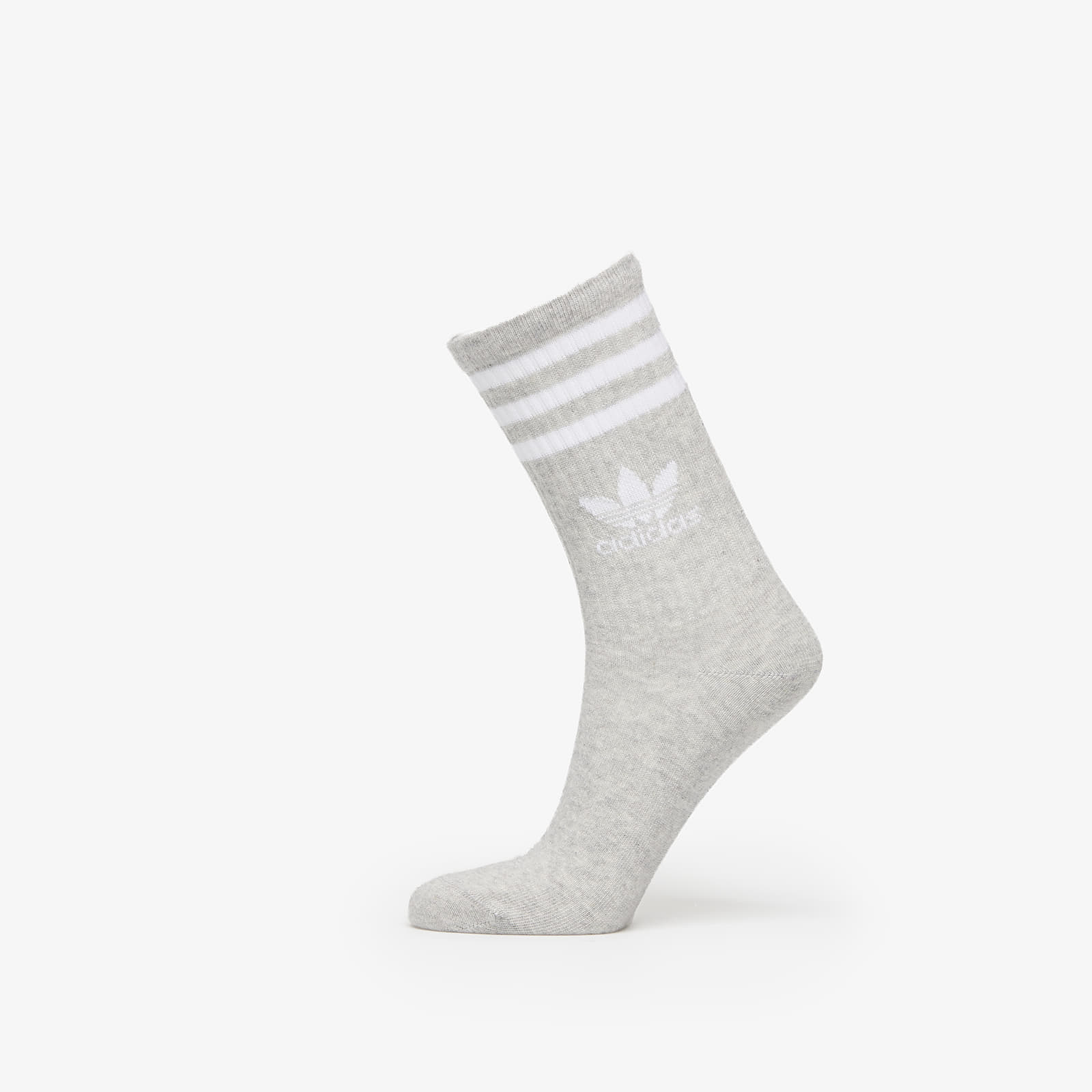 adidas Originals Mid Cut Crew Socks 3-Pack White/ Medium Grey Heather/ Black XL