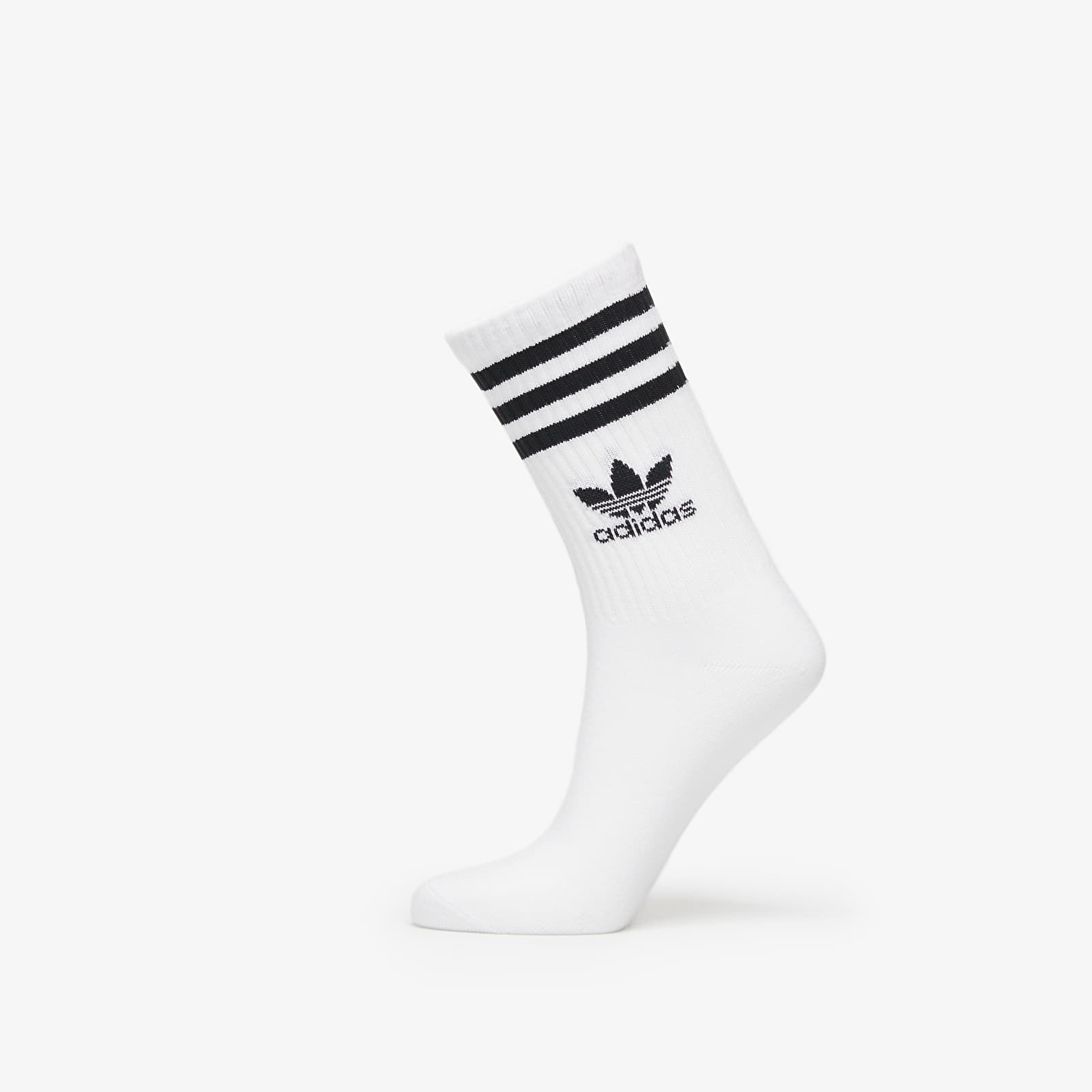 adidas Originals Mid Cut Crew Socks 3-Pack White/ Medium Grey Heather/ Black XL