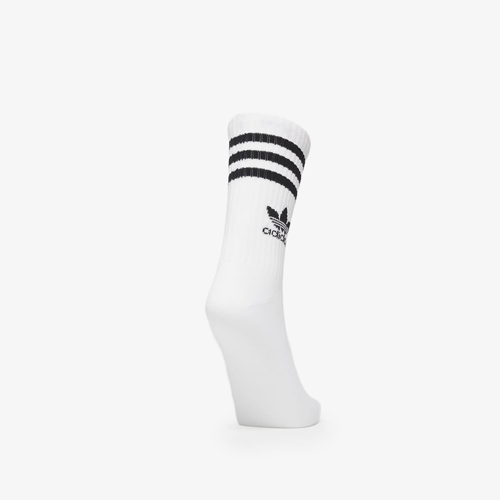 Ponožky adidas Originals Mid Cut Crew Socks 3-Pack White/ Medium Grey Heather/ Black