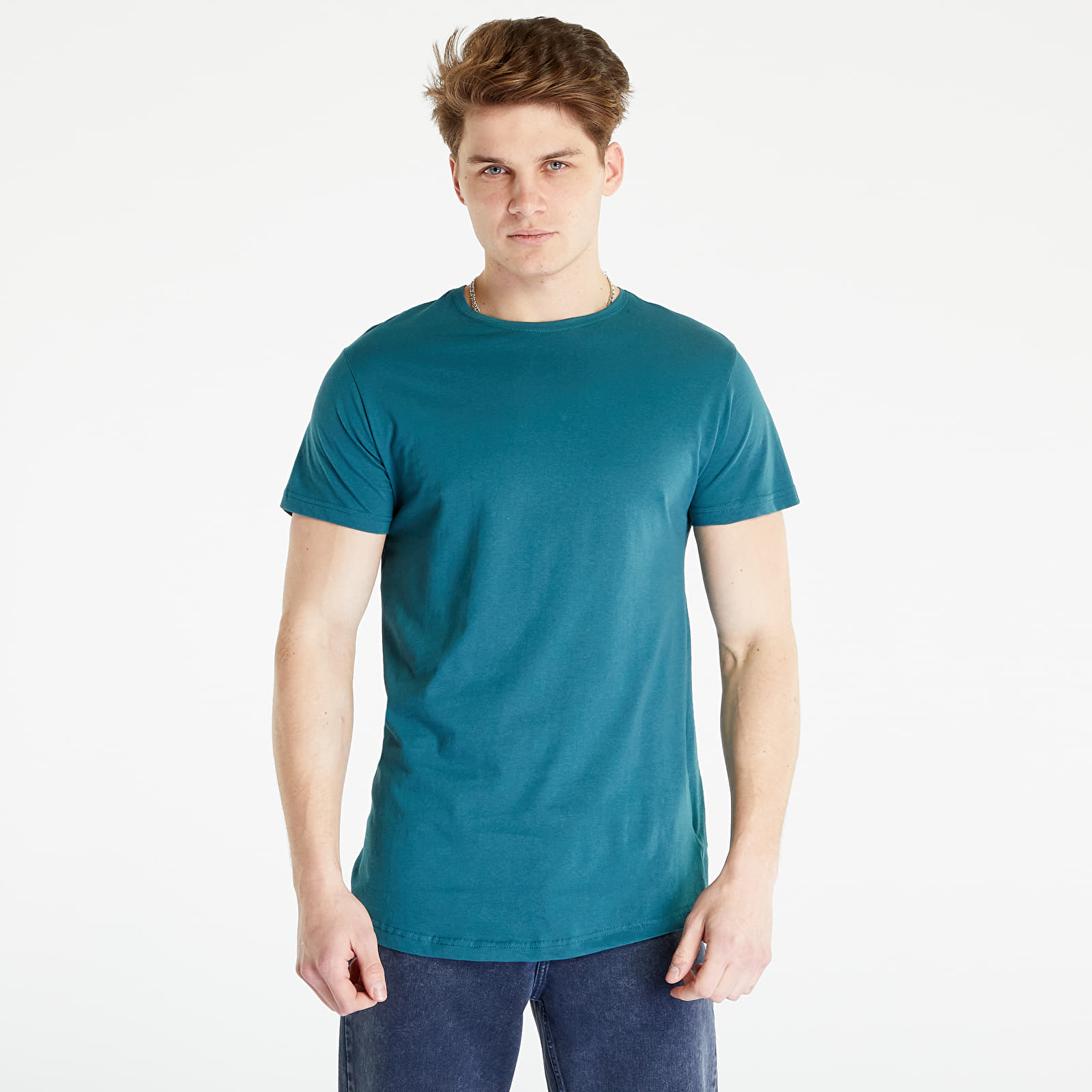 T-shirts Urban Classics Shaped Long Tee Blue