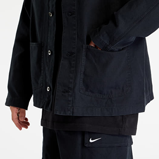 Jackets Nike Life Men's Unlined Chore Coat Black/ White | Queens