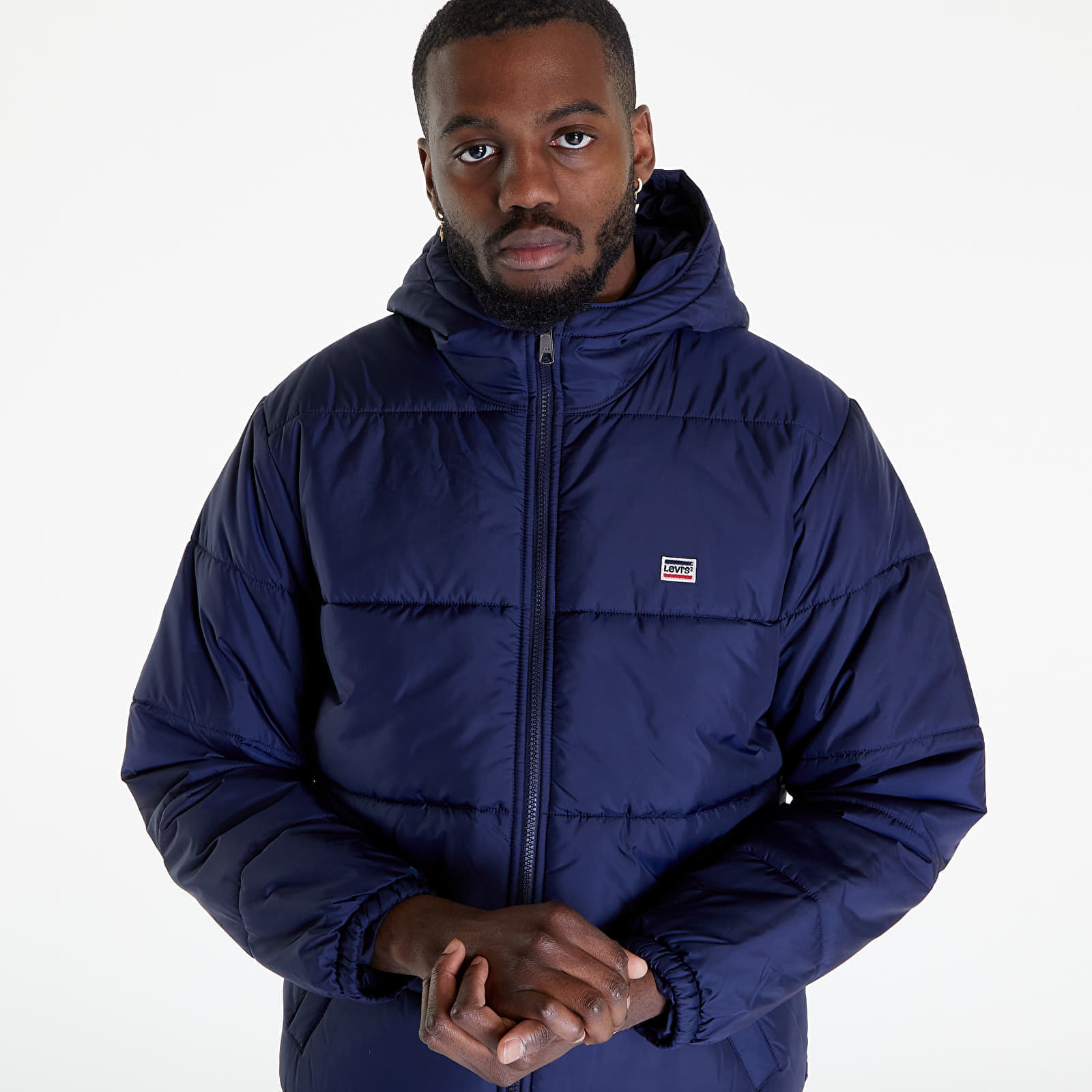 Bundy a kabáty Levi's® Telegraph Hooded Short Jacket Peacoat/ Blue