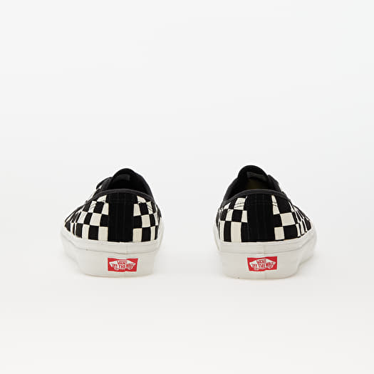 Vans woven check slip on black deals