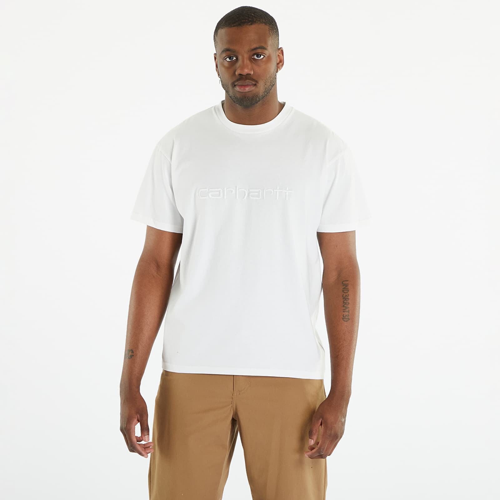 Trička Carhartt WIP Duster Short Sleeve T-Shirt UNISEX White Garment Dyed