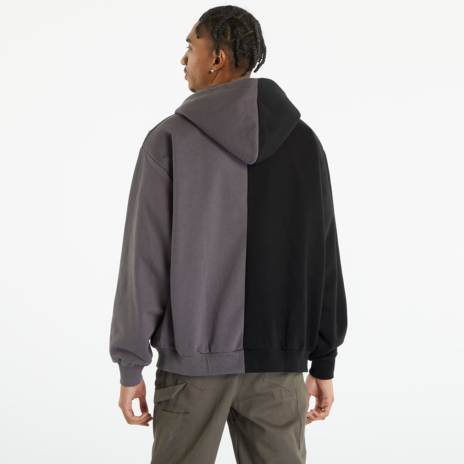 Sweatshirts Karl Kani Chest Signature Split OS Full Zip Hoodie Black/  Anthracite | Queens