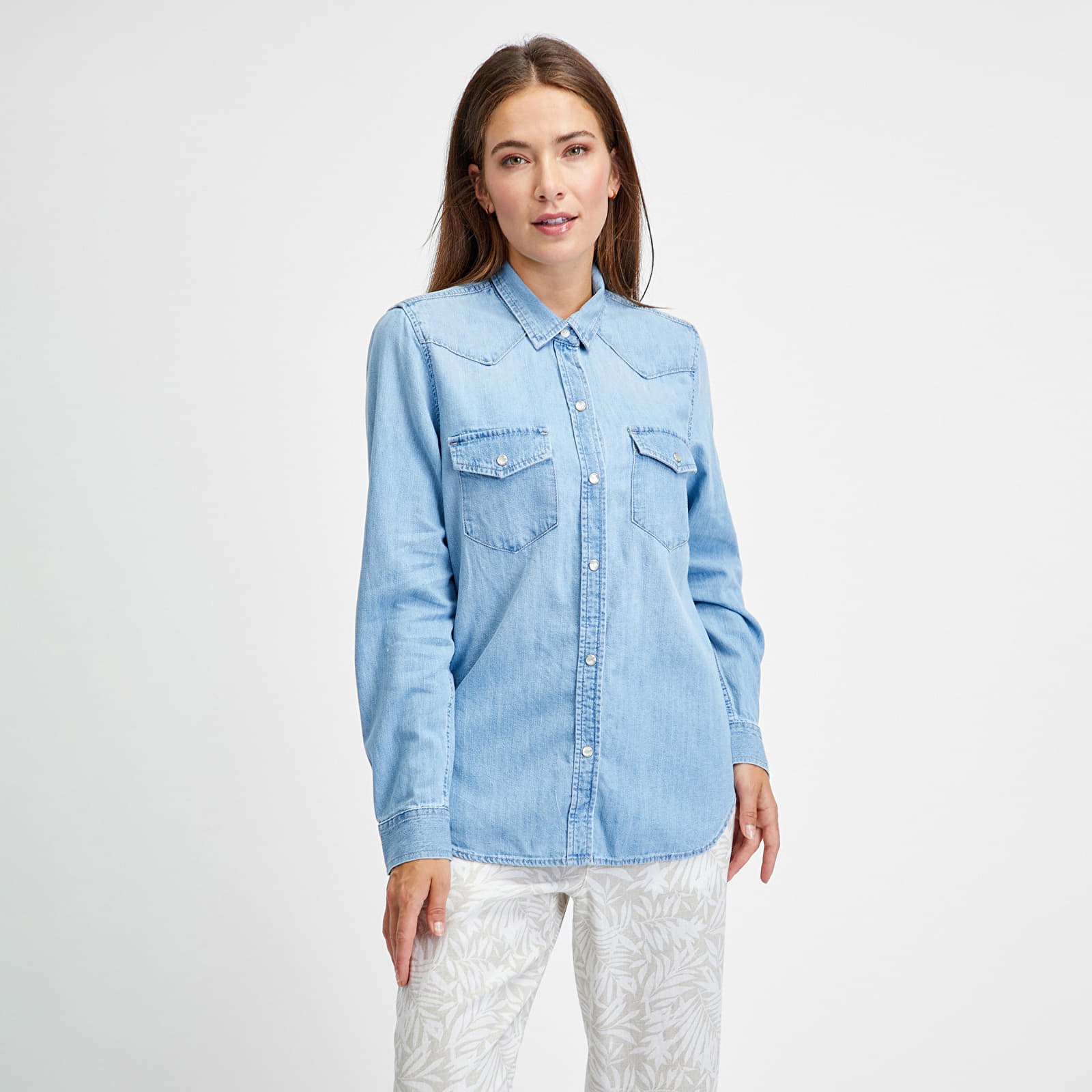 Hemden GAP V-Denim Western Shirt Lt Sunshine Light Indigo