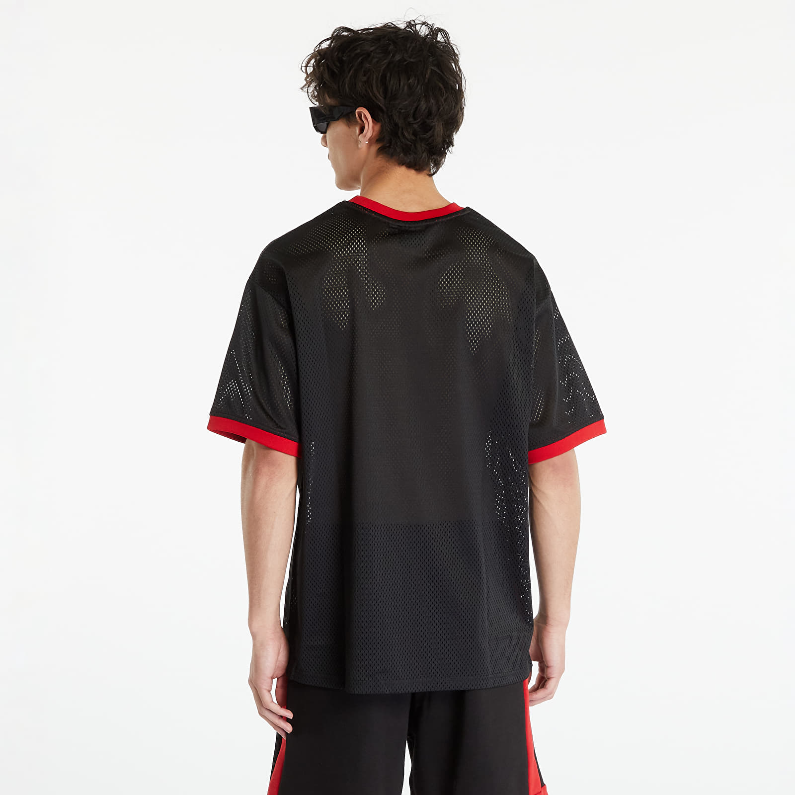 T-shirts New Era Chicago Bulls NBA Team Logo Mesh Oversized T-Shirt Black/ Front Door Red
