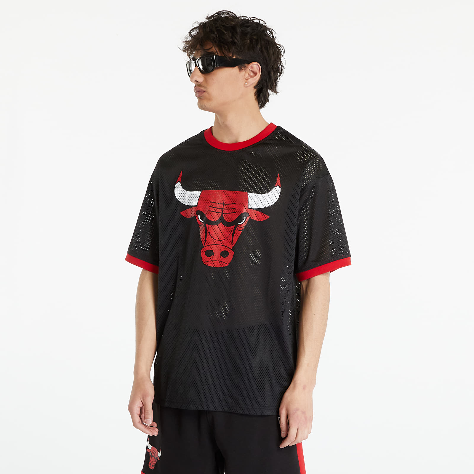 NEW ERA CAP New Era Chicago Bulls Oversize Mesh T-Shirt In Black