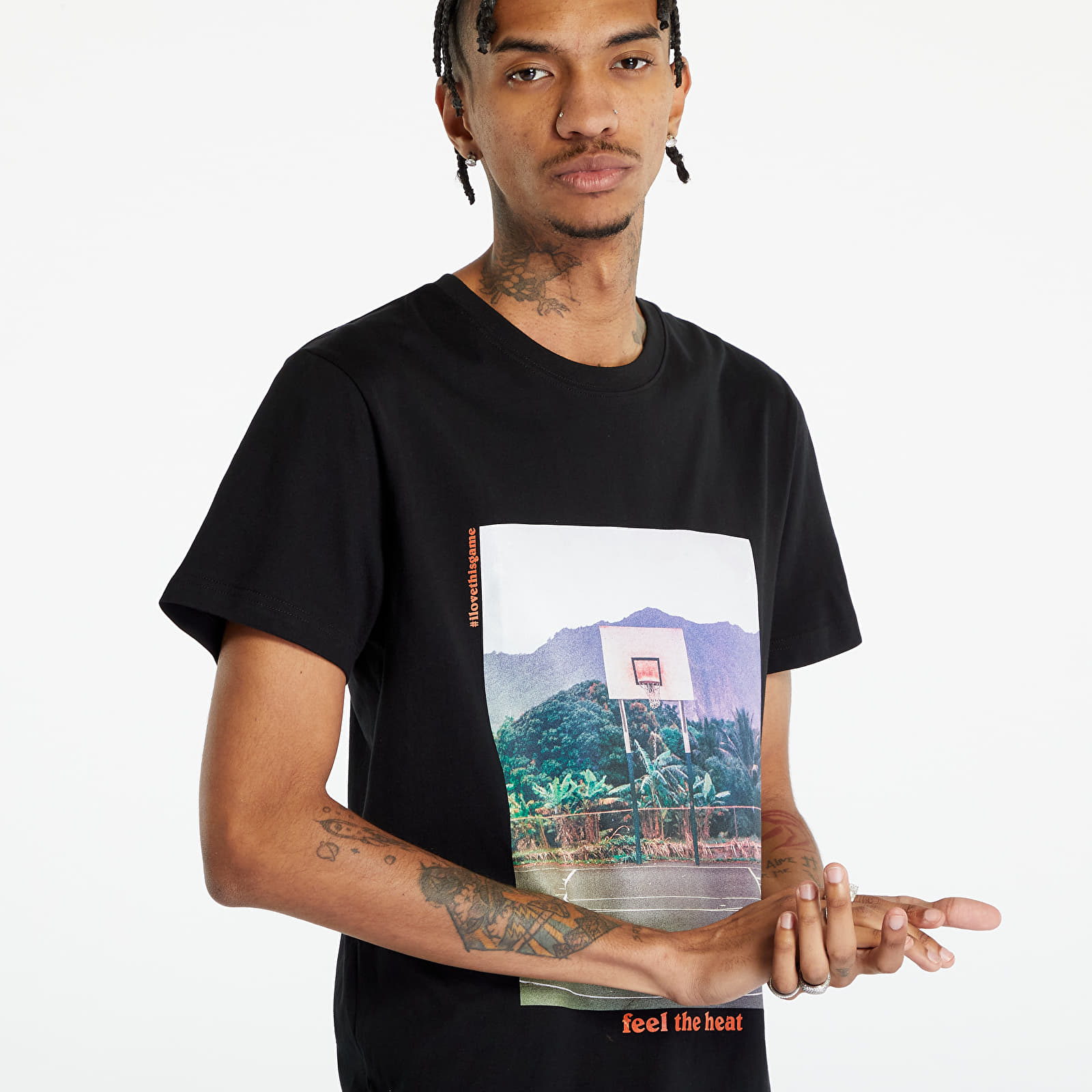 Trička Urban Classics Feel the Heat Black