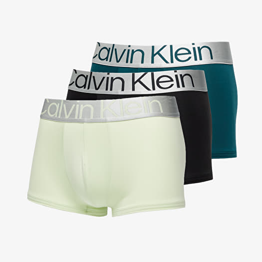 Boxer shorts Calvin Klein Reconsidered Steel Microfiber Low Rise Trunk 3 Pack Black Ponderosa Pine Spring Onion Queens