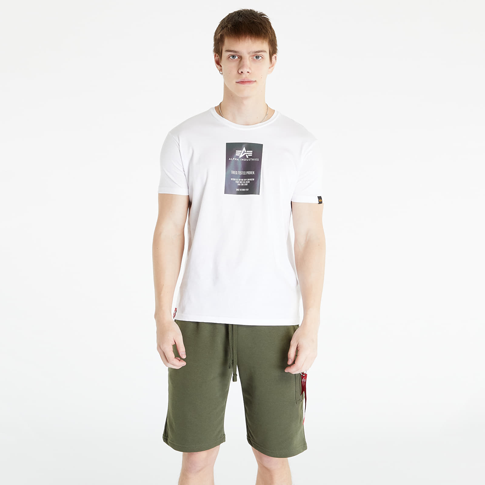 Maglietta Alpha Industries Rainbow Reflective Label T-shirt White S