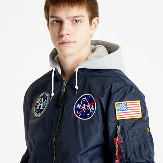 Jackets Alpha Industries MA 1 Zip Hood Apollo Rep Blue Queens