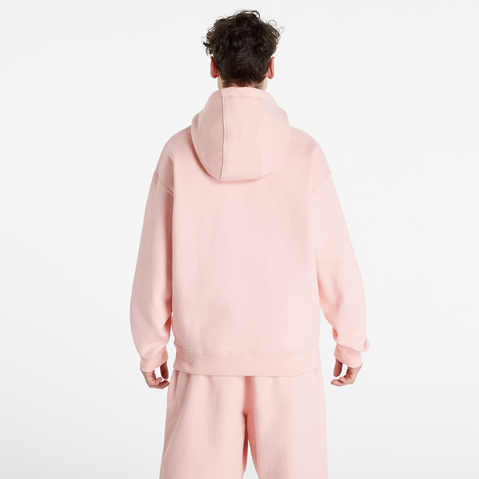 Men s Clothing Nike Lab Solo Swoosh Men s Fleece Hoodie Bleached Coral White Queens