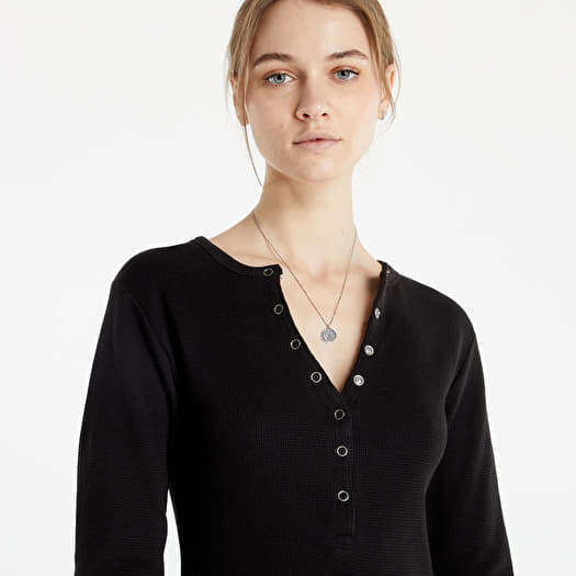 Dresses CALVIN KLEIN JEANS Badge Waffle Henley Dress Ck Black Queens