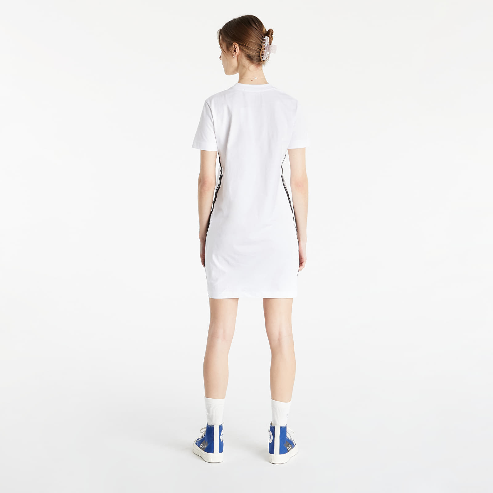 Φορέματα CALVIN KLEIN JEANS Side Contrast Tape T-Shirt Dress Bright White