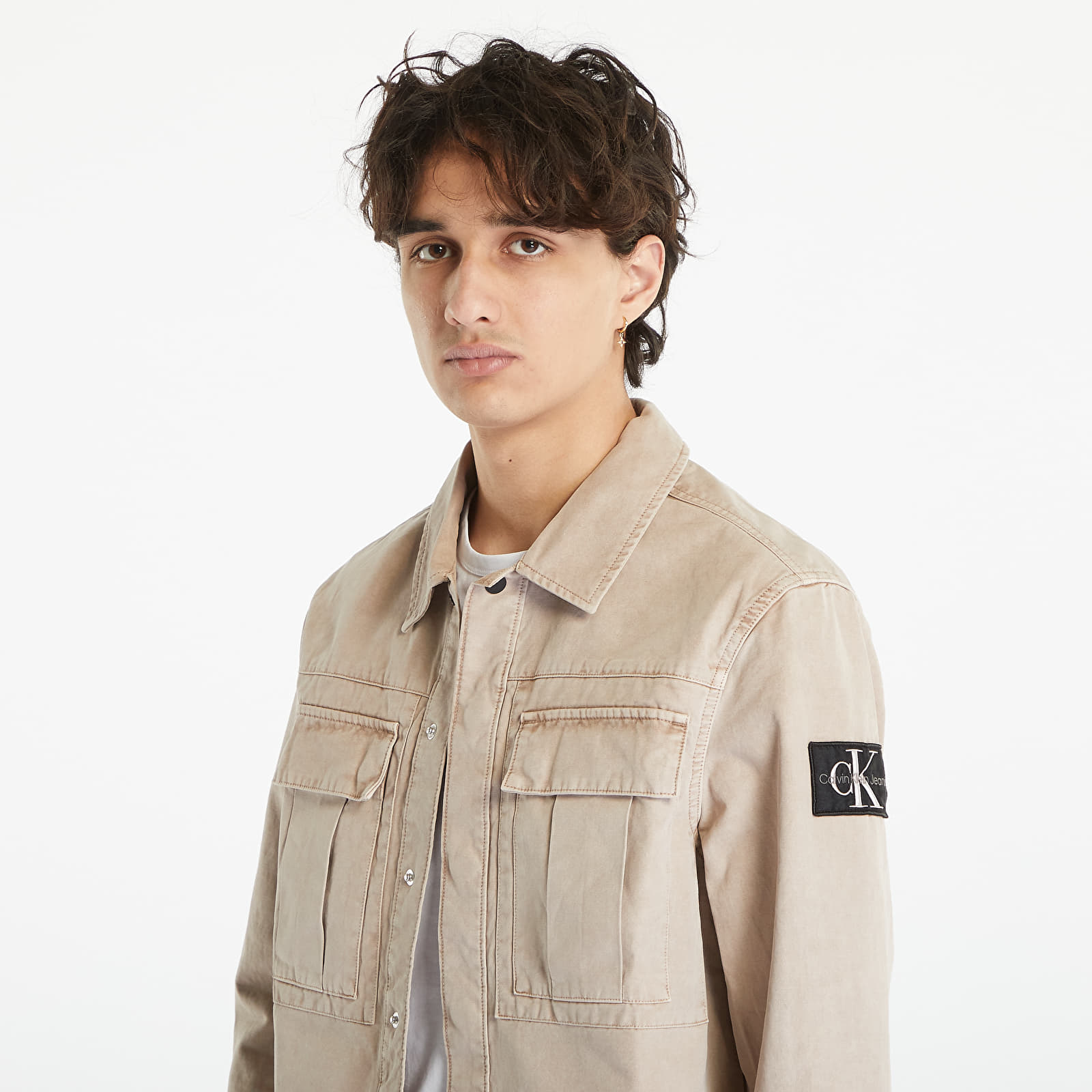 Košile CALVIN KLEIN JEANS Mineral Dye Utility Casual Shirt Shitake