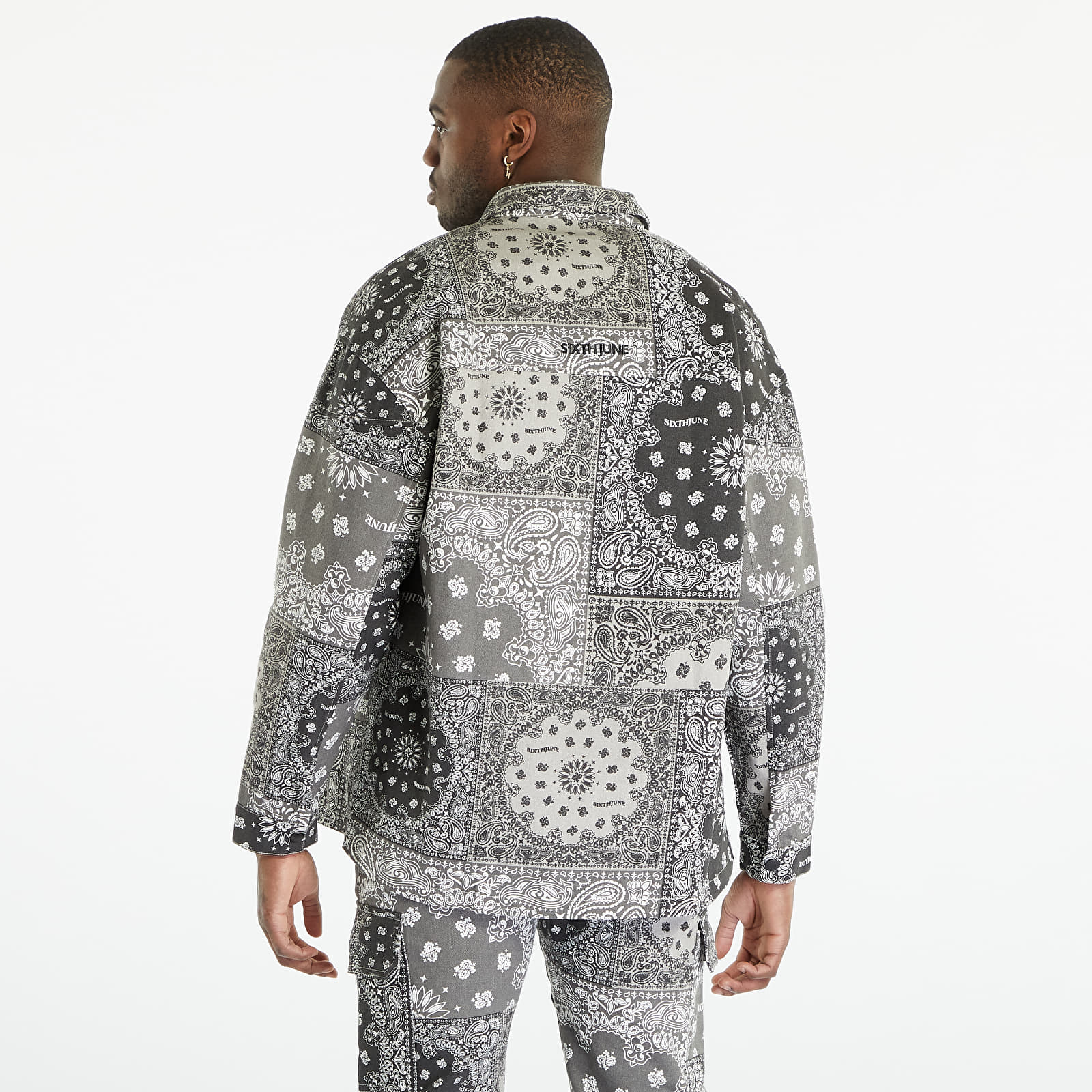 Kurtki Sixth June Bandana Patchwork Jacket Black