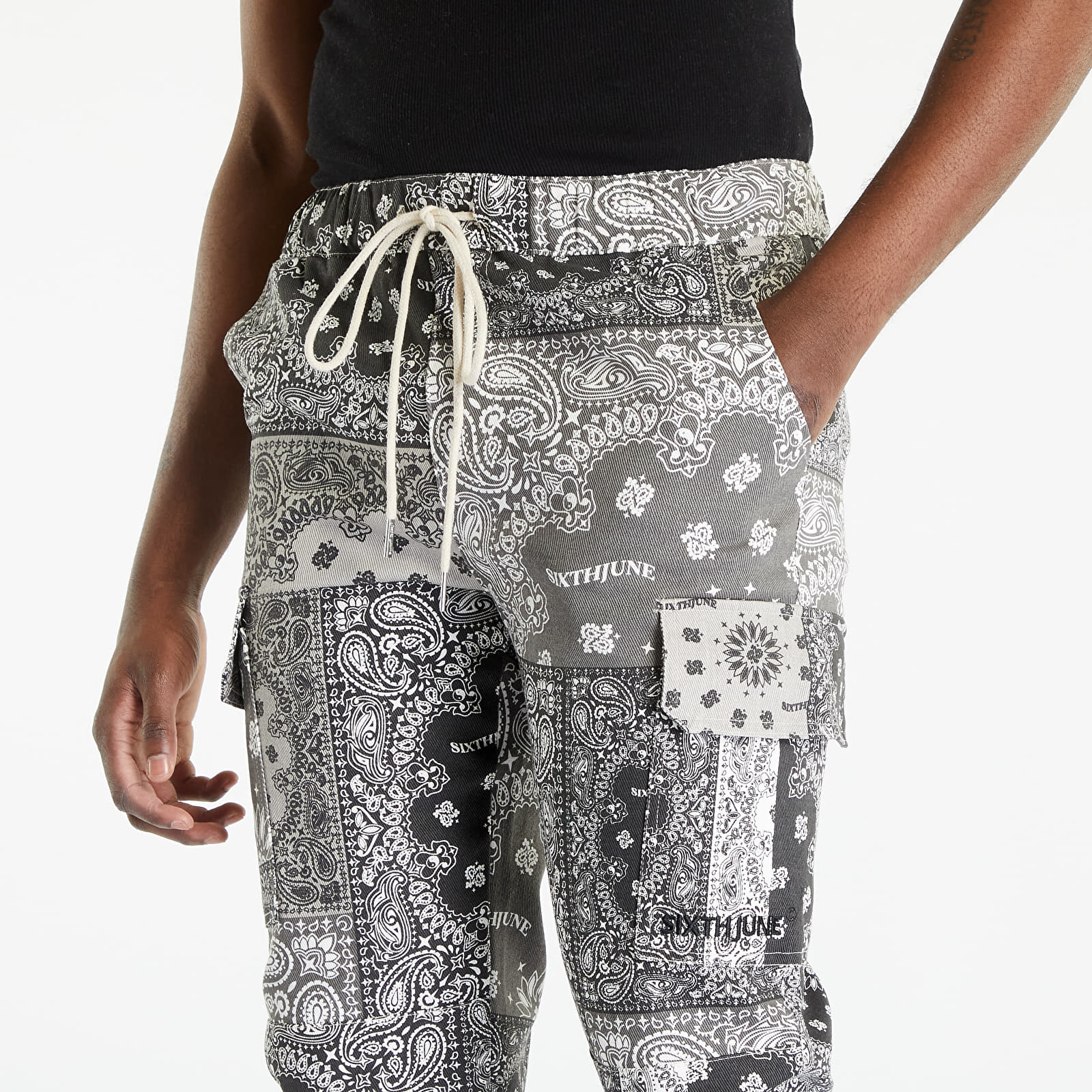Jeans and trousers Sixth June Bandana Patchwork Pants Black