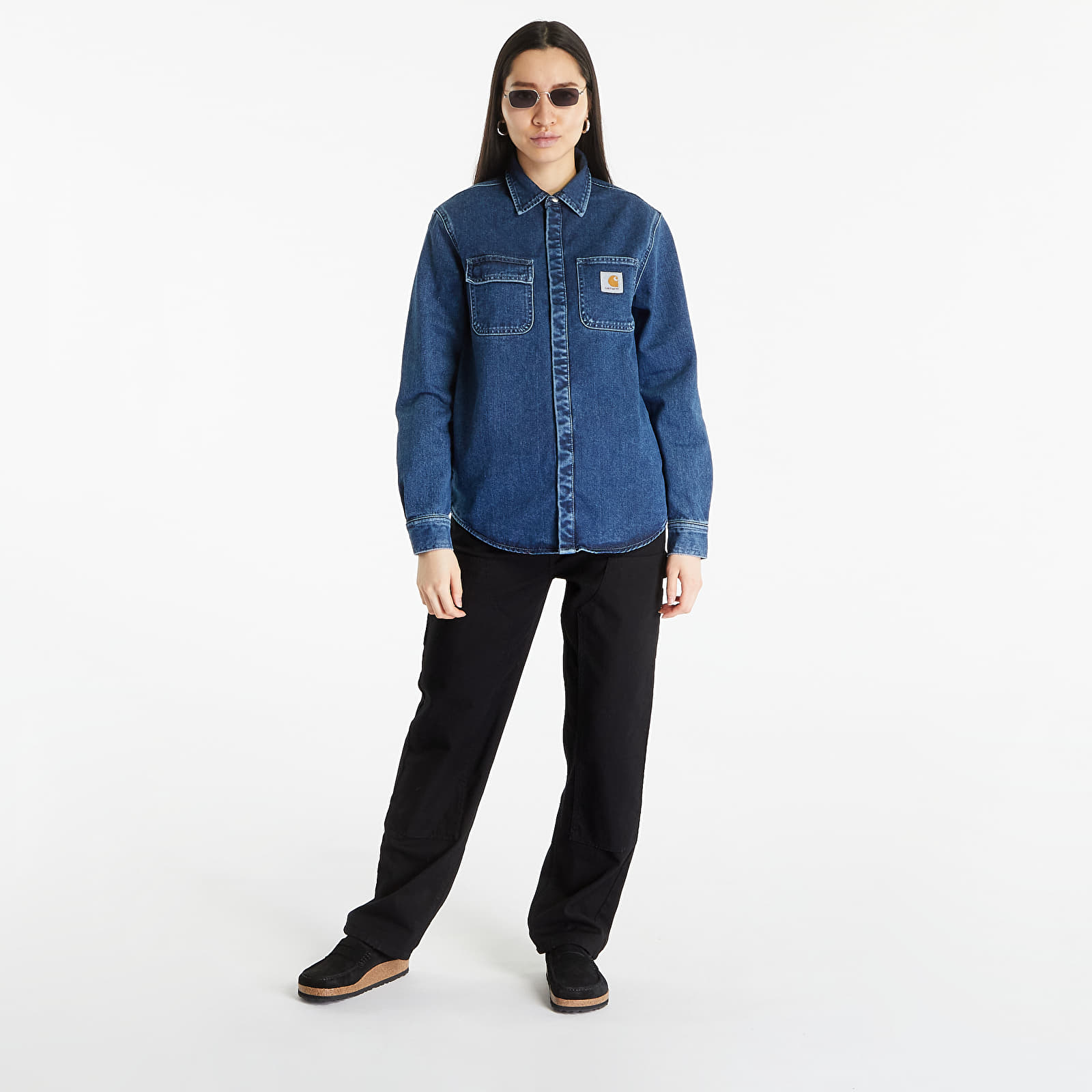 Jacken Carhartt WIP Salinac Shirt Jacket Blue Stone Washed