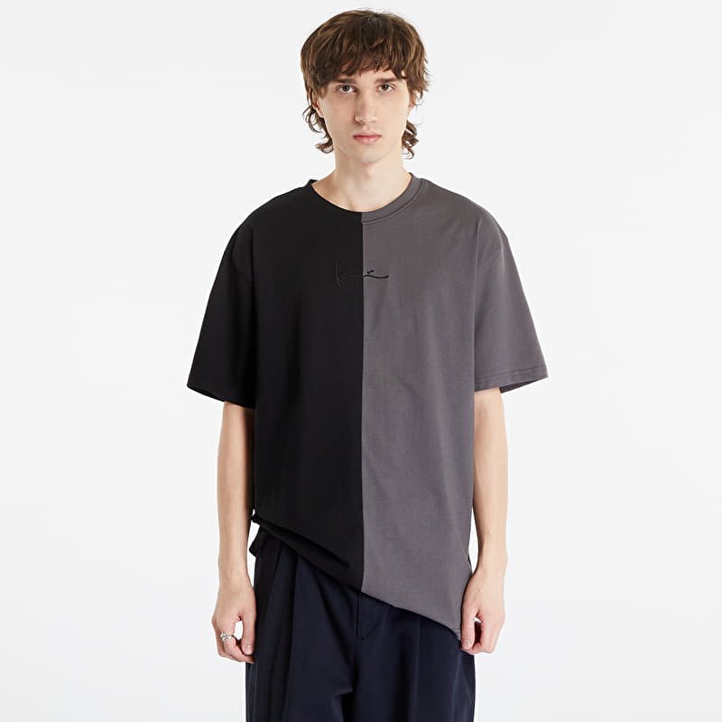 Tricou Karl Kani Small Signature Split Tee Black/ Anthracite