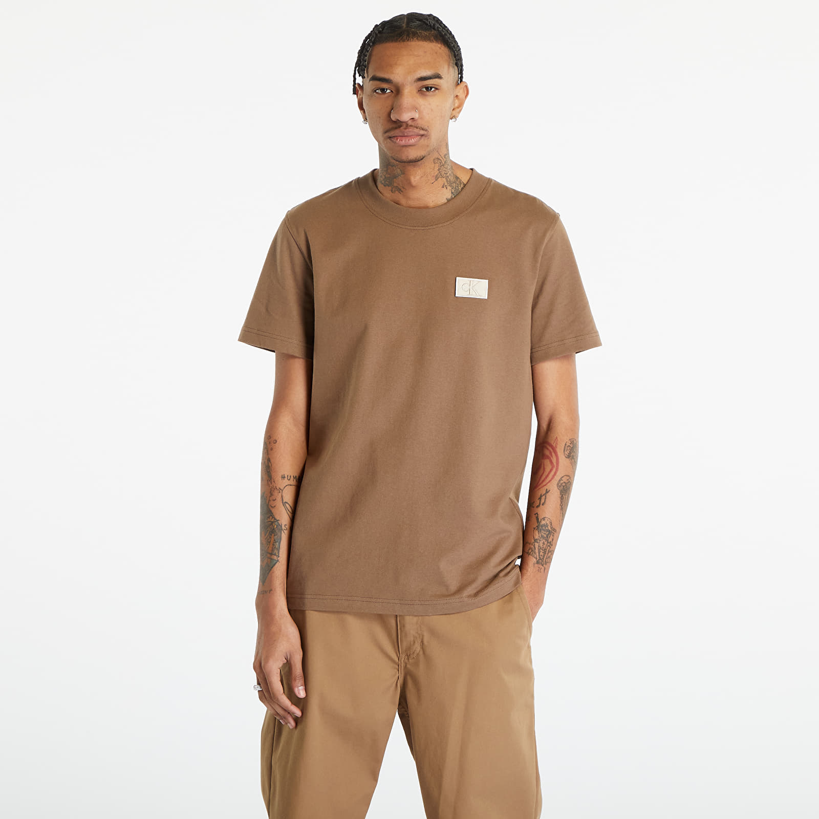 T-särgid CALVIN KLEIN JEANS Shrunken Badge Tee Shitake