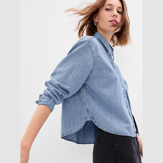 Shirt GAP Ls Cropped Denim Shirt Lt Sanford