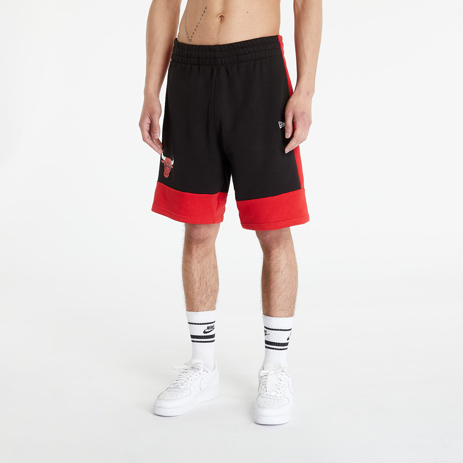 Shorts New Era Chicago Bulls NBA Colour Block Shorts Black/ Front Door Red