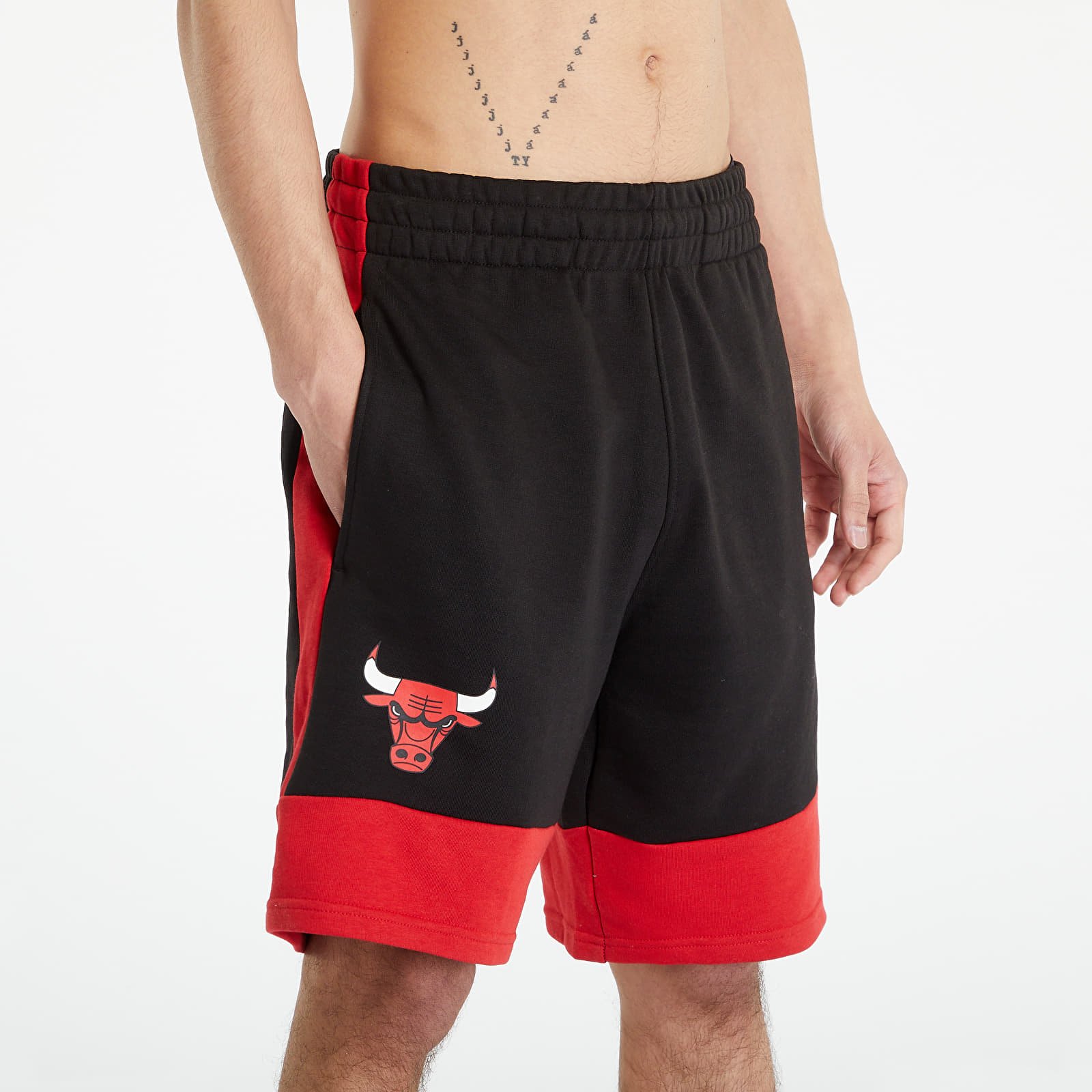 Shorts New Era Chicago Bulls NBA Colour Block Shorts Black/ Front Door Red