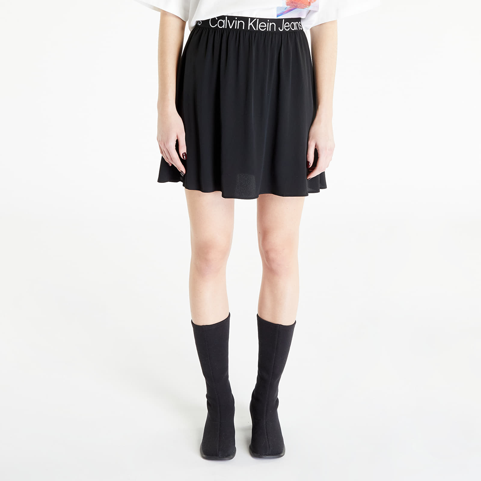 Rokken CALVIN KLEIN JEANS Logo Elastic Mini Skirt Black