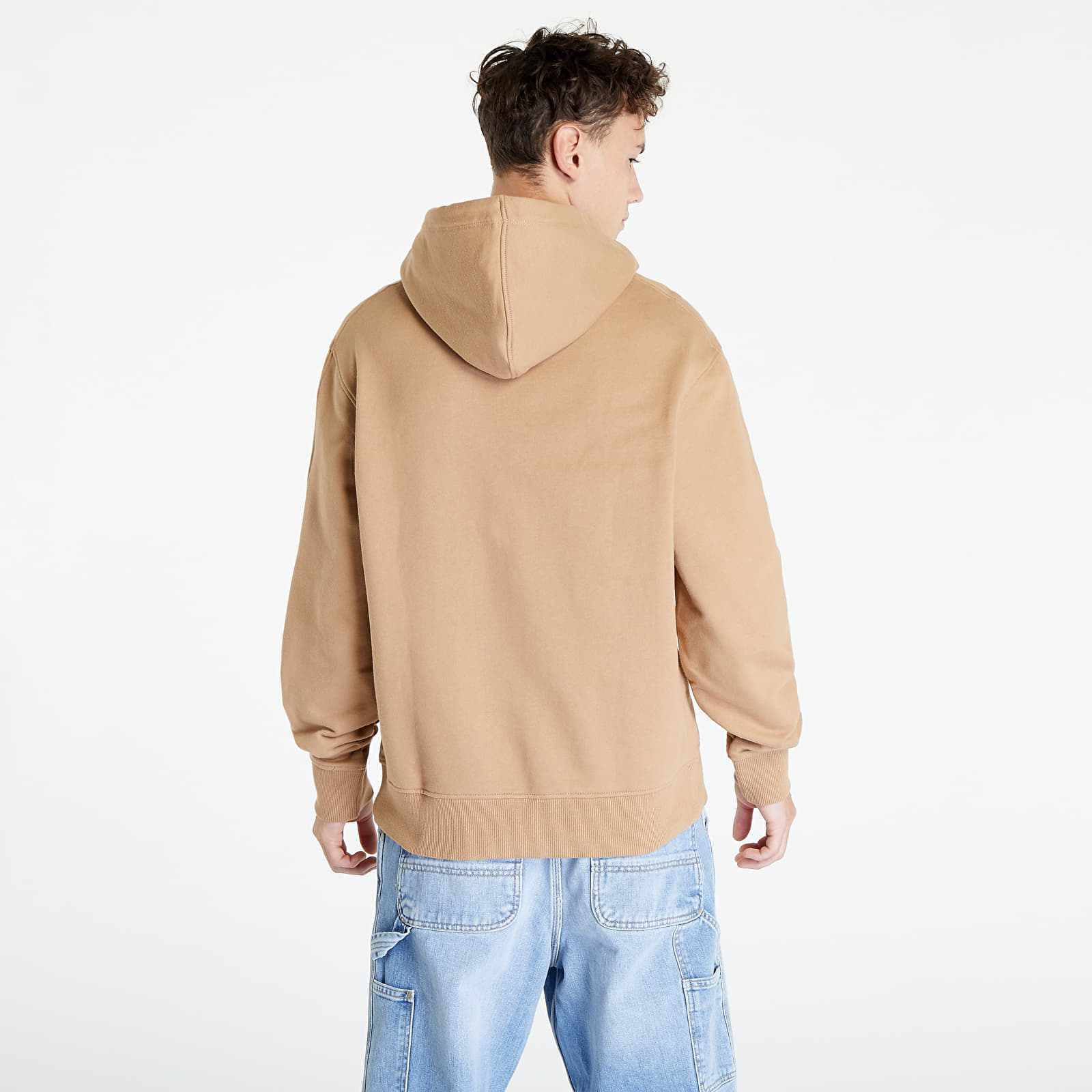 Mikinas ar kapuci un sporta krekli Calvin Klein Jeans Stacked Logo Hoodie Timeless Camel